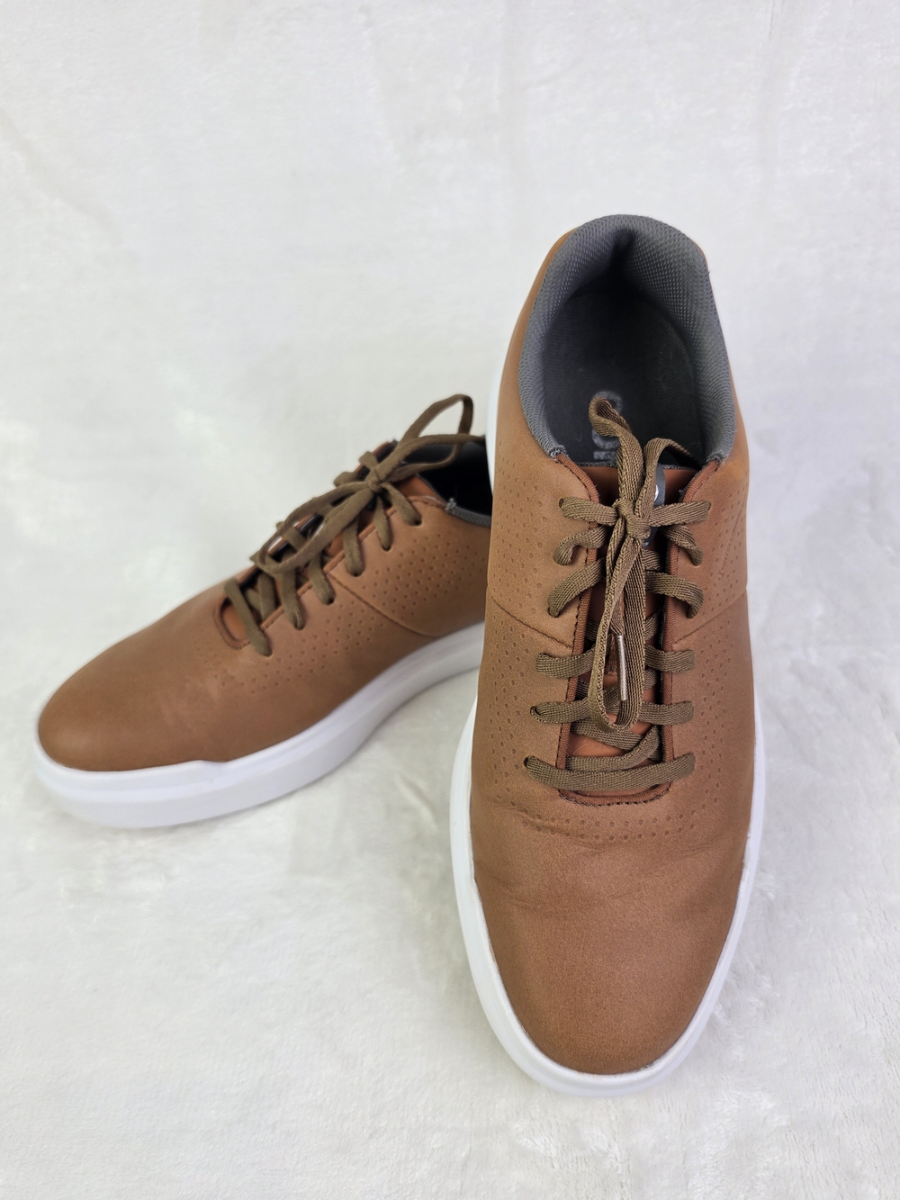 Footjoy Contour Casual Sneakers Mens 9.5 M Brown Leather Spikeless Golf Shoes
